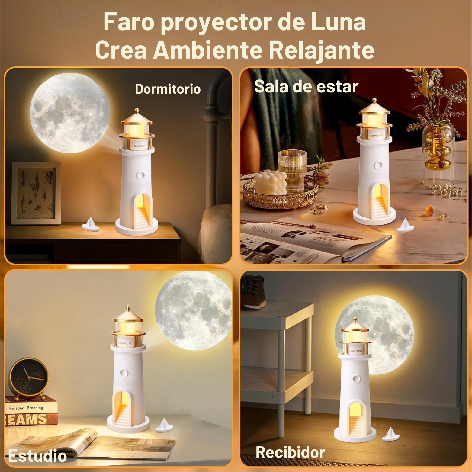 Lámpara proyector de luna decorativo con Control Remoto
